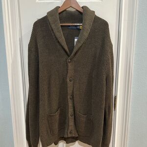 Men’s Polo Ralph Lauren Brown Button Up Sweater